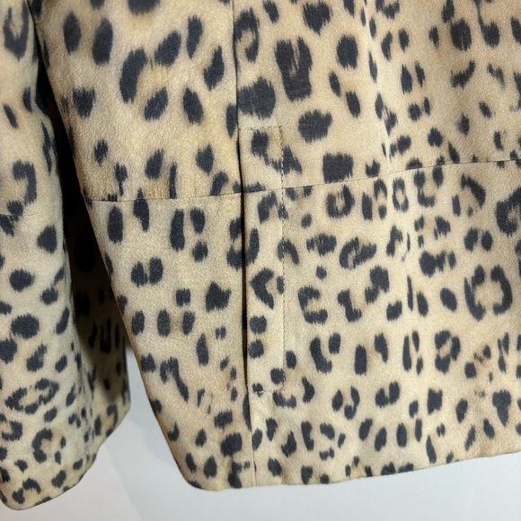CHICO’S Sz 18 (estimated) Animal Print Turned Collar Leather Lined Jacket Coat - Picture 2 of 7